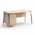 Wooden office desk with metal legs and drawer 120 x 60 x 75cm