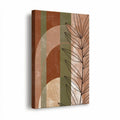 Abstract wall art canvas print with leaf design and earthy tones 40 x 2 x 60cm