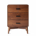 Wooden nightstand with three drawers in walnut finish 60 x 40 x 75cm