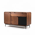 Wooden sideboard with sliding doors and metal legs 120 x 50 x 75cm