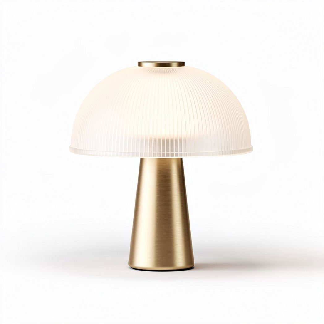 Table lamp with pleated shade and metallic base in gold 25 x 25 x 40cm