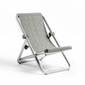 Foldable lounge chair with aluminum frame and gray padded fabric 70 x 60 x 85cm