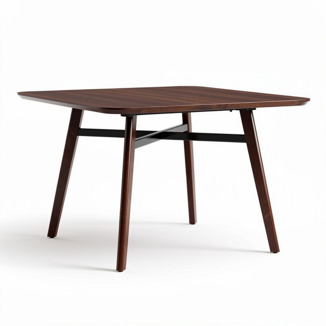 Square dining table with wooden top and metal legs 80 x 80 x 75cm