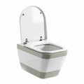 Compact wall-mounted toilet with ceramic bowl and soft-close lid 75 x 40 x 45cm