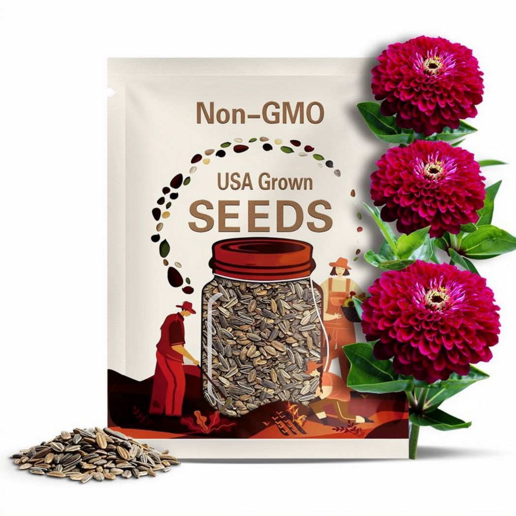 Benary's Giant Deep Wine Zinnia Seeds