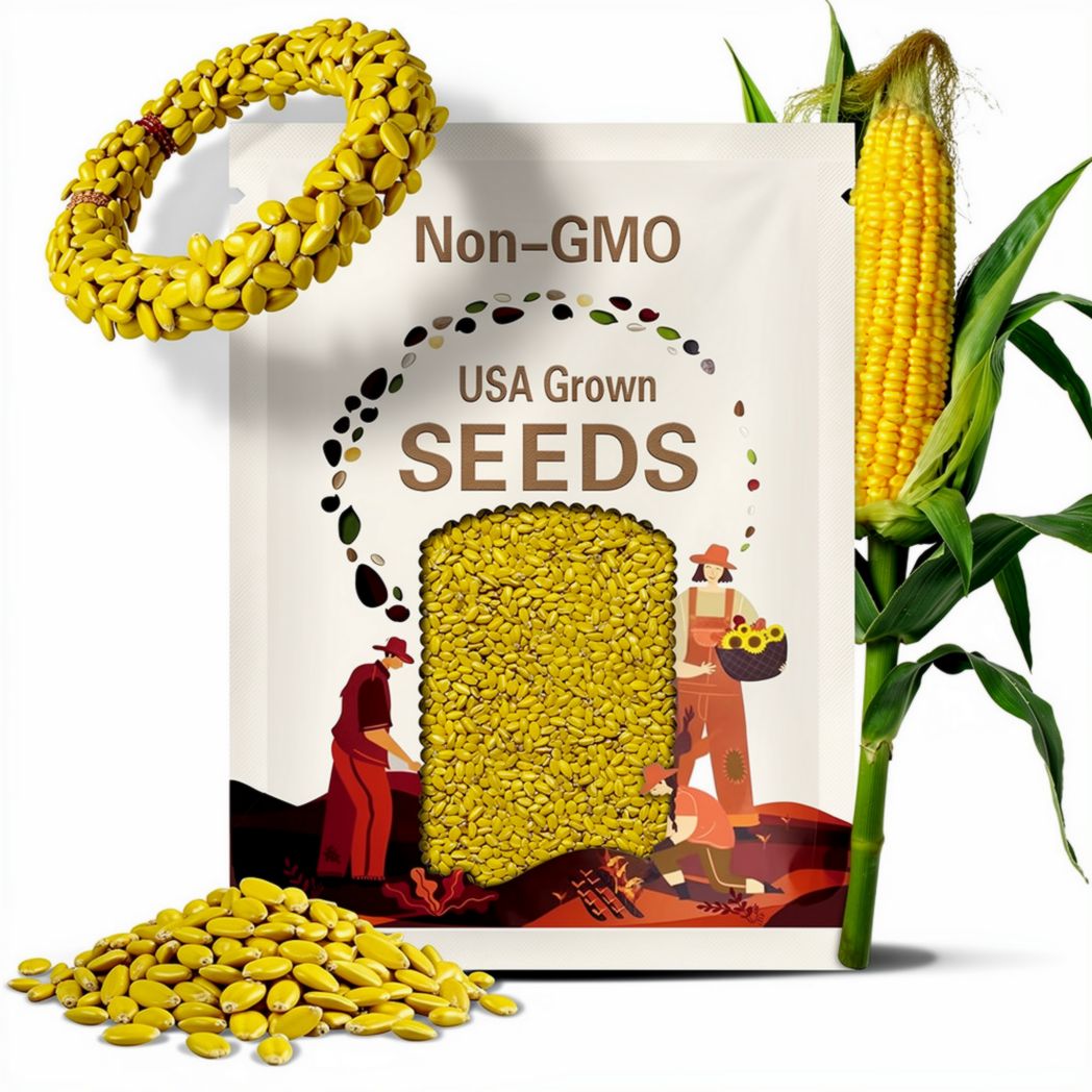 60 YELLOW CORN ' Early Xtra Sweet ' Zea Mays Vegetable Seeds