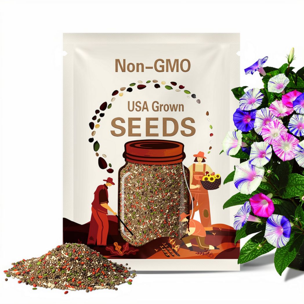 Harlequin Mix Morning Glory Seeds, Ipomoea Nil IP1925