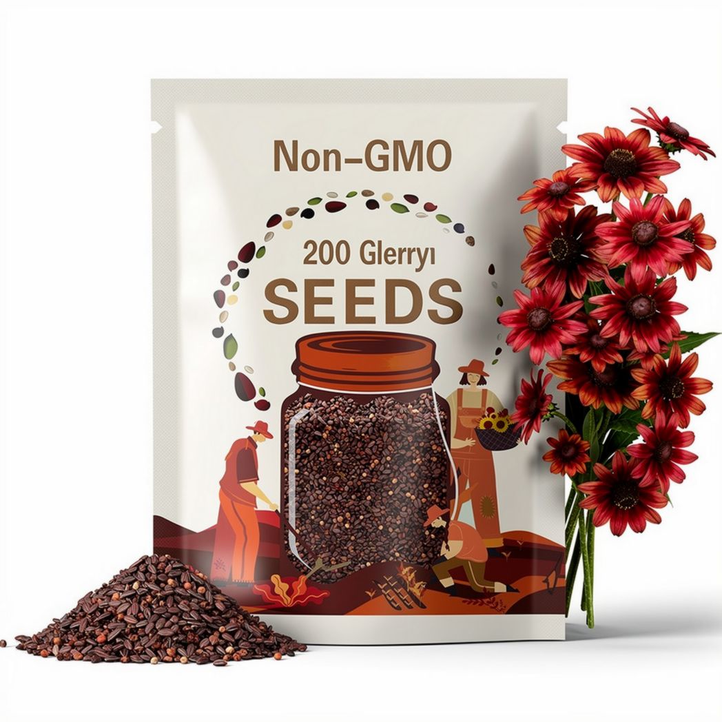 200 Cherry Brandy Rudbeckia Seeds, Rare Red Black-Eyed Susan, Pollinator-Friendly Garden Flower Seeds